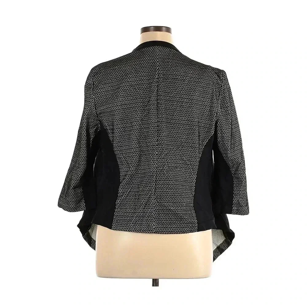 Lane Bryant black/white open front corporate work party blazer - size 14/16 - Picture 2 of 7